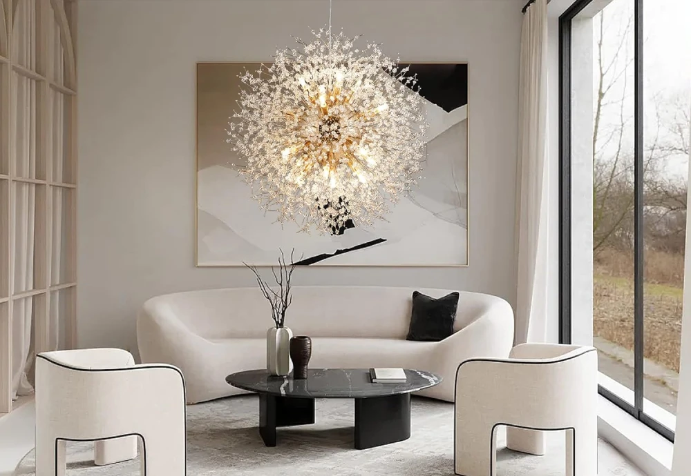 round modern crystal chandelier